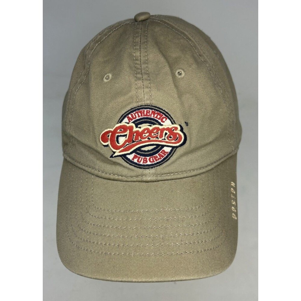 Cheers Boston Hat Adult Khaki Tan Embroidered TV Show Adjustable Cap EUC
